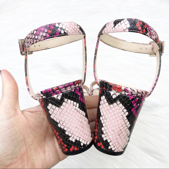 New Nine West Pruce Ankle Strap Block Heel Sandals - Picture 3 of 11